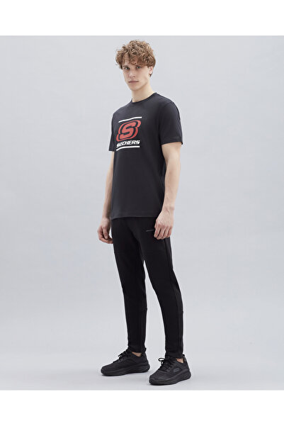 SKECHERS Ανδρικό T-Shirt με Μεγάλο Λογότυπο M, Μαύρο T-Shirt S212949-001