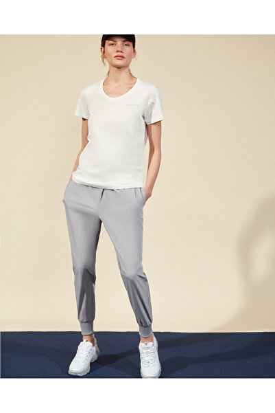 SKECHERS Tricou cu imprimeu grafic cu decolteu în V tricou Alb pentru femei t...