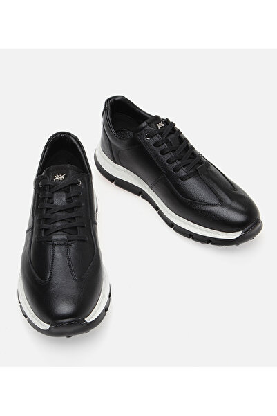Hotiç Men's Leather Black Sports Shoes