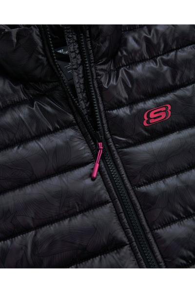 SKECHERS W Outerwear All-Over Printed Jacket Kadın Siyah Mont S222027-001