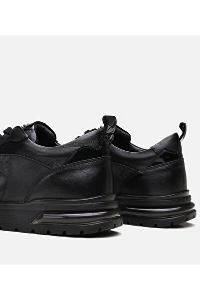 Hotiç Men's Leather Black Sports Shoes