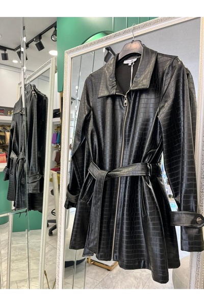 MERAM BUTİK Hale Mystique Leather Jacket - Black - 2