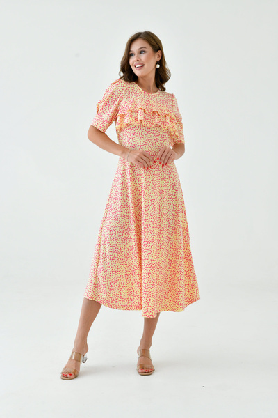 MAMAYAGA Γυναικείο φλοράλ τετράγωνο γιακά με μισό μανίκι αθλητικό κομψό καλοκ...