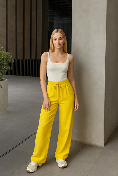 MAMAYAGA Női, magas derekú öves 100% viszkóz pamut széles szárú elegáns alkalmi nagy méretű ívelt nadrág