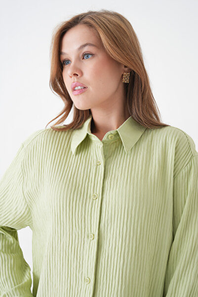 MAMAYAGA Women's Shirt Lapel Front Buttoned Straight Long Sleeve Comfortable Fit Curve Large Bedeb Summer Shirt