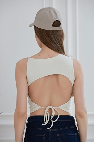 MAMAYAGA Pikkaonline Ženske Otvorena leđa Stilizovane Skraćeni kroj majice