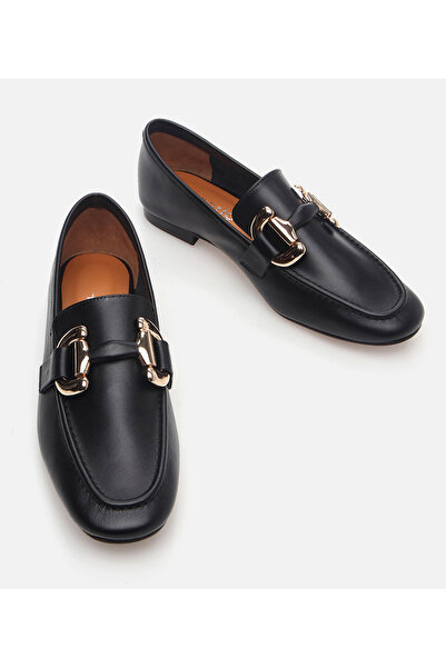 Hotiç Kadın Deri Siyah Loafer