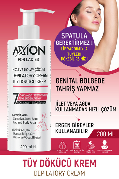 AXION Pratik Tüy Dökücü Ve Azaltıcı 200 ml - Kadın SPATULA GEREKTİRMEZ