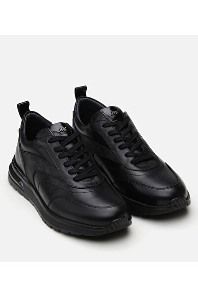 Hotiç Men's Leather Black Sports Shoes