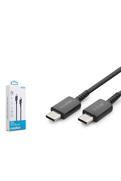 ND1101 Type-C Şarj ve Data Kablosu 25W 1 m PVC Siyah