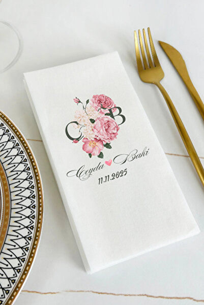 loyderlena 100 Adet Kişiye Özel İsim Baskılı Peçete Düğün Nişan Söz Peçetesi ...