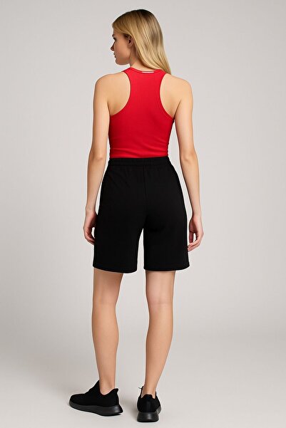 MAMAYAGA Kadın Beli Lastikli Yüksek Bel İki Cepli Şehir Boy Yazlık Şort