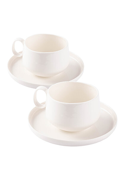 Tantitoni THIN BEYAZ PORSELEN İKİLİ FİNCAN SETİ 140ML