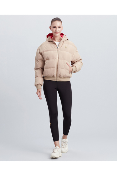 SKECHERS W Puffer Flexi Hooded Jacket Kadın Bej Mont S212007-211