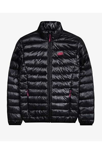 SKECHERS W Outerwear All-Over Printed Jacket Kadın Siyah Mont S222027-001