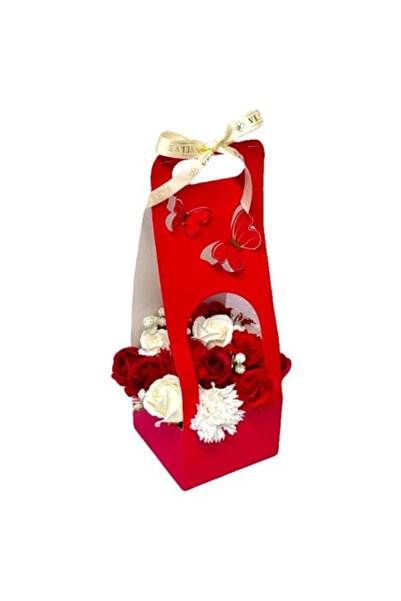 velve Aranjament floral Butterfly, cu trandafiri si garoafe din sapun, plante...