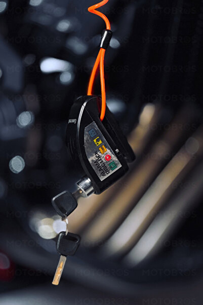 Motobros Motosiklet Alarmlı Çelik Disk Kilidi Yüksek Sesli Ve Hatırlatma Kablolu Premium Model