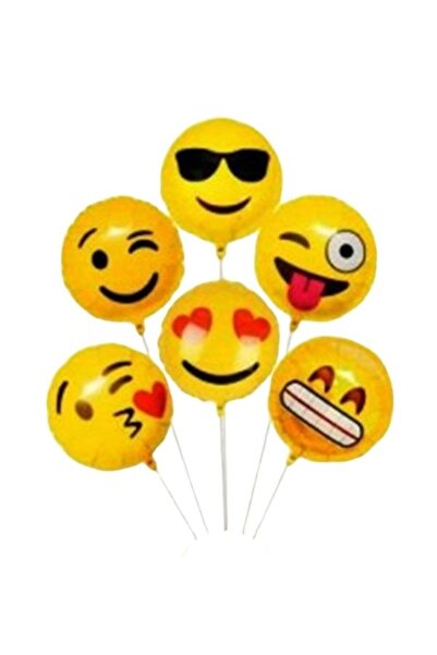 PartiCompany 6-Piece Emoji Foil Balloon Set – 18 Inches 🎈 😁 🎉 ✨