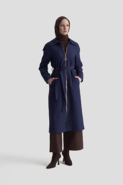 Armine Fermuarlı Astarlı Omuz Apoletli Kuşaklı Kap