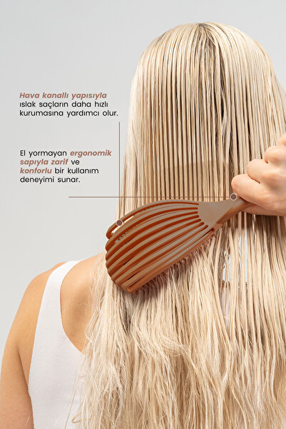 Vepa Airflex Multifonksiyonel Dolaşık Saç Açma Fırçası, Kolay Tarama, Elektriklenme Önleyici Tarak