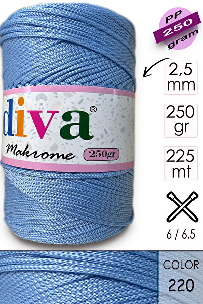 Diva İplik Поліп Макроме 250 ГР 220 Бейбі Блакитний