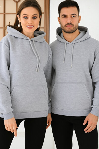 Dema Φούτερ Unisex Basic Regular Fit με κουκούλα, μαλακό εσωτερικό με χνουδωτό εσωτερικό, με λεπτομέρεια τσέπης καγκουρό