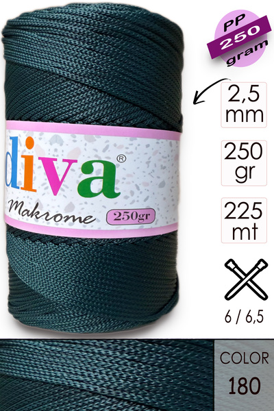 Diva İplik Поліп Макроме 250 ГР 180 Качине Голова