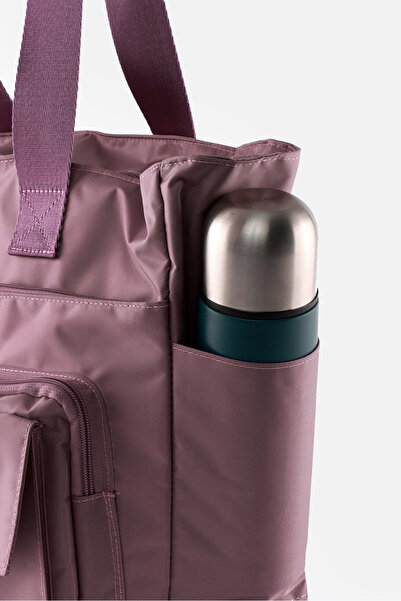 ICONE BAG Daily Water Repellent Bag - Laptop Compartment, Quilted Detail, Multi-Pockets, Bottle Compartment, Suitcase Attachment