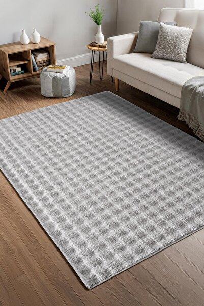 Cotto Home Bubble Grı Yıkanabilir Kaymaz Taban Bambu Yumuşak Dokulu Peluş Hal...