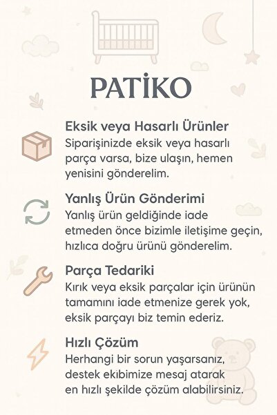 Patiko Furniture Prome 2 Çekmeceli Beşik