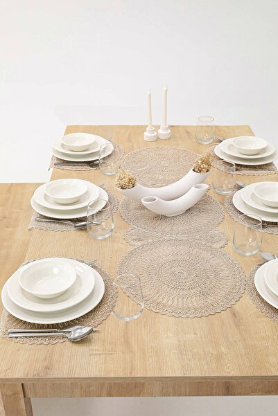 Bilgiçler طقم طبق تقديم وعداء أمريكي لـ 6 أشخاص