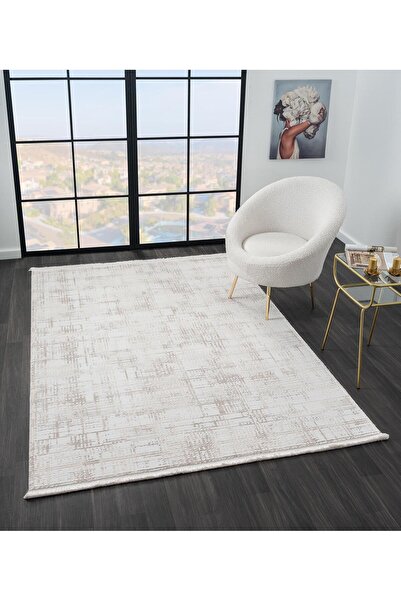 Cotto Home Vista VS010A Beyaz Halı Modern Desenli Antialerjik Pamuk Taban Yık...