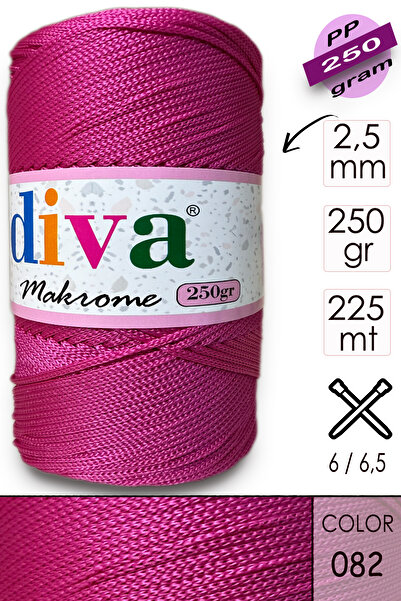 Diva İplik Поліп Макроме 250 г - 82 Фуша