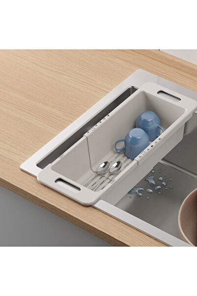 Metaltex سلة مصفاة قابلة للتمدد فوق الحوض من Drainflex - قابلة للتعديل من 35 إلى 52 سم