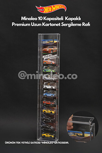 Minoleo Kapaklı Pleksi Hot Wheels Diecast Araba Premium Uzun Kartonetleri İle Dikey Araç Sergileme Rafı