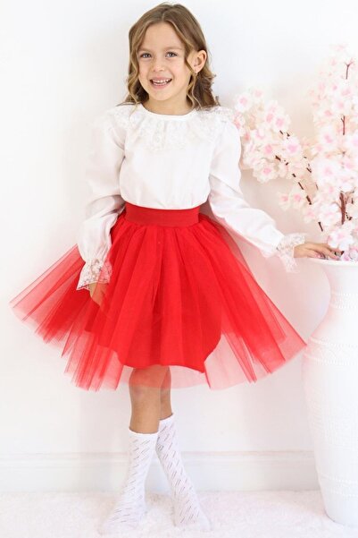 Parla Kids Kız Çocuk Tüllü Tütü Etek 23 Nisan 29 Ekim 10 Kasım Gösteri Kıyafeti Kostüm