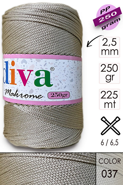 Diva İplik Polyp Macrame 250 GR Δεν μεταφέρουμε εικονικά προϊόντα, χωρίς σημείωση ημερομηνίας παραγωγής.