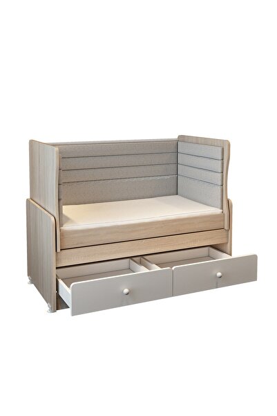 Patiko Furniture Swing 2 Çekmeceli Mdf Çıtalı Beşik (60x120)