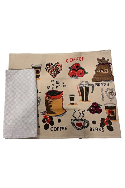 LaraLisa Collection 2'li Mutfak Peçetesi %100 Pamuk Dokuma Desenli ve Baskılı 40 x 60 Havlu Seti