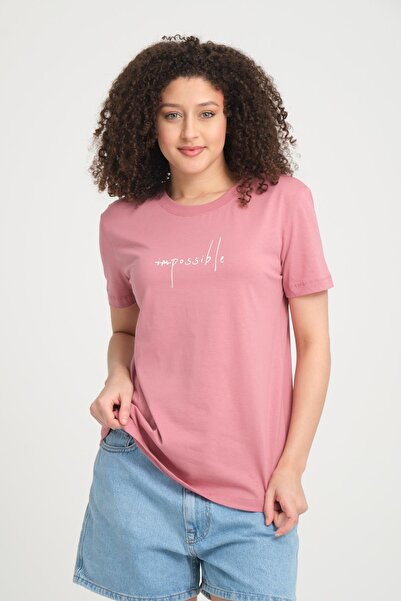 Shoppingdimoda 100% Cotton Relaxed Fit Crew Neck T-Shirt - Minimalist Text Design