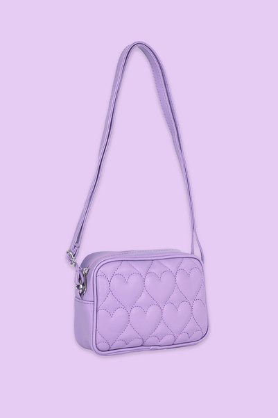 ICONE BAG Icone Çocuk Kalp Kapitone Detaylı Omuz Çantası Lila