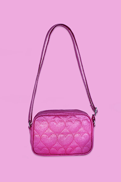 ICONE BAG Fuchsia Icone Children's Shoulder Bag - Heart Quilted Detail