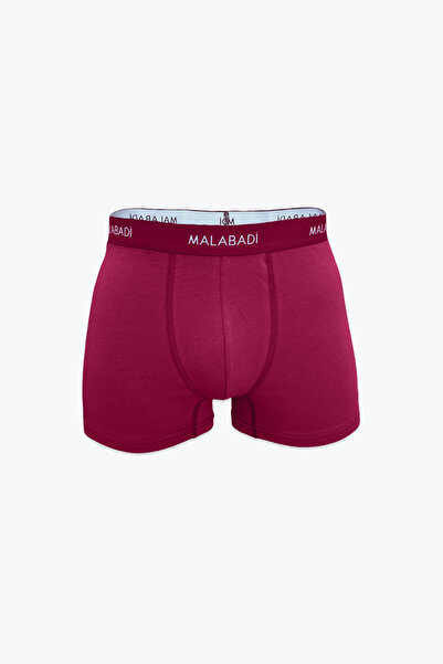 Malabadi Men's Claret Red Cotton Elastane 3-Piece Boxer Set - 3m075
