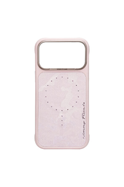 Nimmy iPhone 17 Pro Max Uyumlu MagSafe Özellikli Keten Kumaş Taş Detaylı Magn...