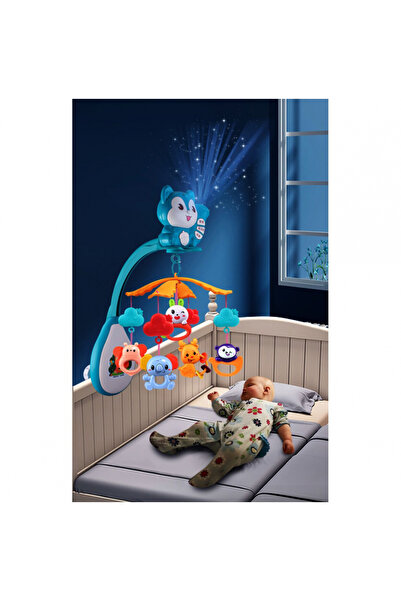 MalPlay Musical crib carousel with Projector, Remote Control, 360 rotation, and five pendants included