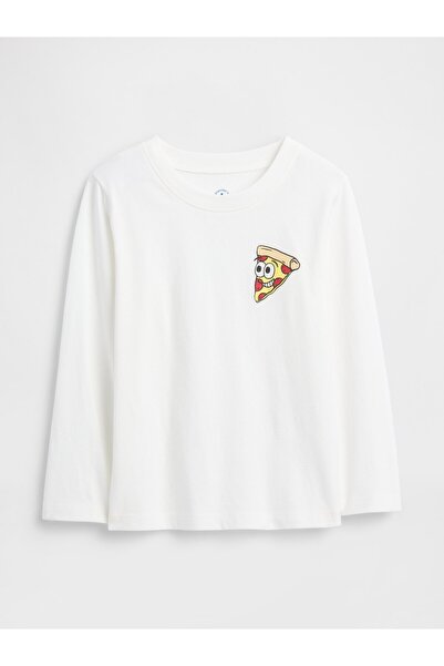 GAP Erkek Bebek Beyaz Grafik Baskılı T-Shirt