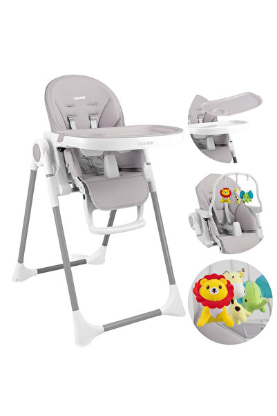 eGROW 3in1 Baby and Child High Chair eGROW® PRIME, 6-36 months, foldable, height adjustable, Gray