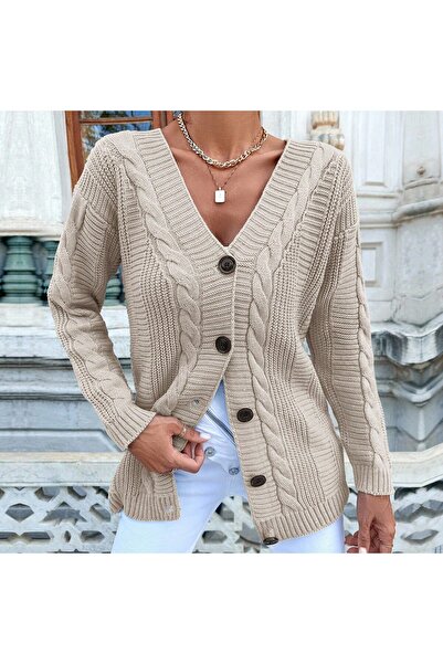 Cherry Butik Cardigan casual cu nasturi și textură moale