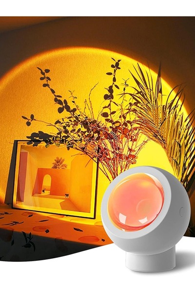 Empressco Beyaz Günbatımı Projeksiyon Lambası, rahatlatıcı ve şık dekorasyon ...