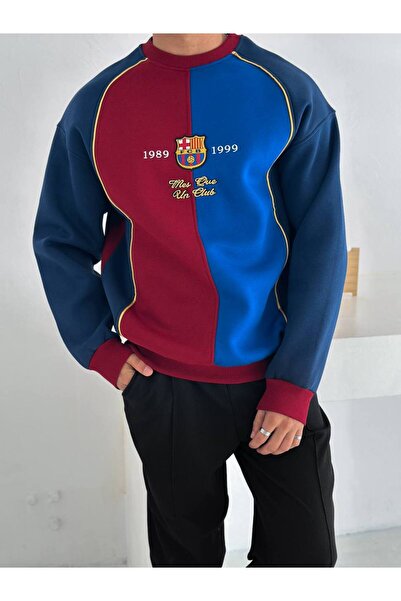 bergibo ОВЕРСАЙЗ БАРСА БОРДО МАВИ СВИТЧЪР - MES QUE UN CLUB BARCELONA SWEAT
